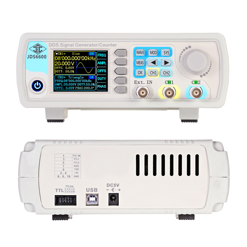 Dual Channel Arbitrary Waveform Function Generator 60Mhz - YAO JDS6600 15/30/40/50/60MHz DDS Function Signal