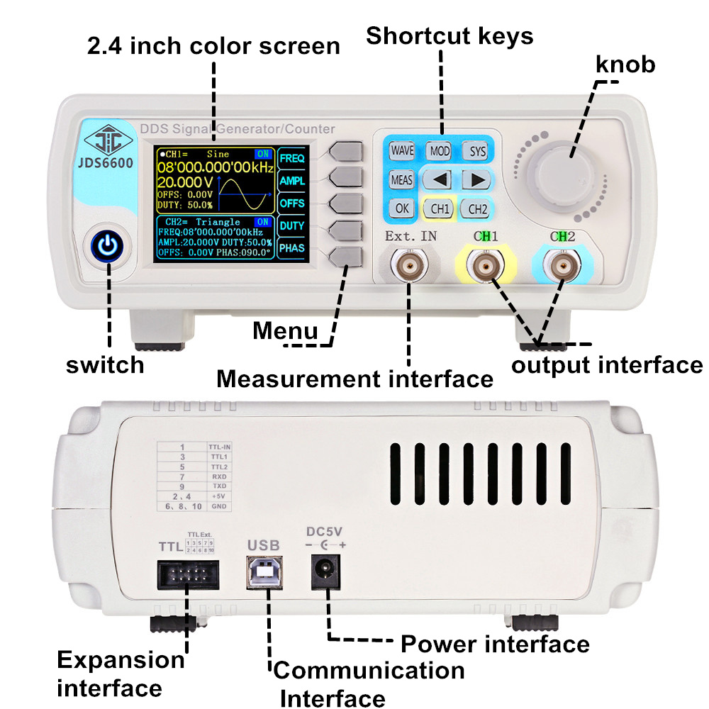 YAO JDS6600 15/30/40/50/60MHz  - Dual Channel Arbitrary Waveform Function Generator 60Mhz recension och pris